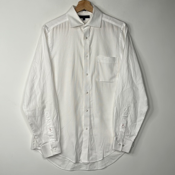 Tommy Hilfiger Slim Fit Button Down Shirt Mens Size 15 White - Picture 1 of 5